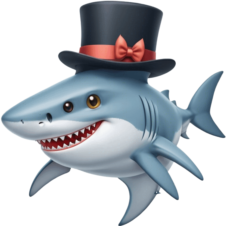 Shark with a top hat emoji