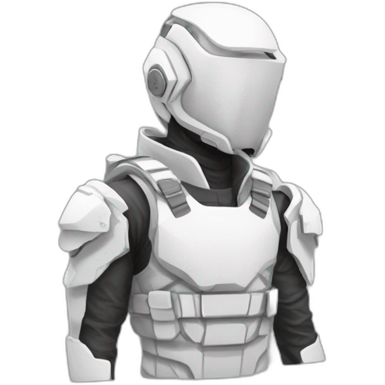 futuristic white Phantom squad Infiltration armored pants emoji