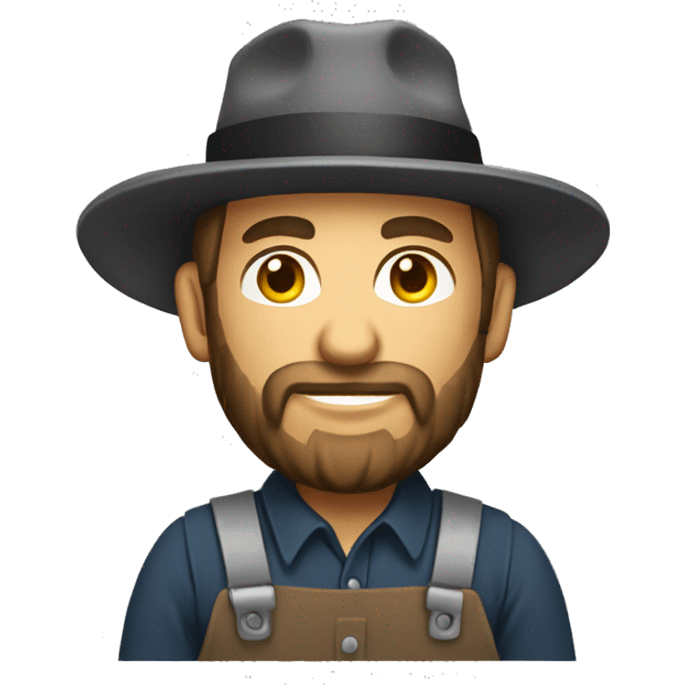 Amish man doing construction emoji