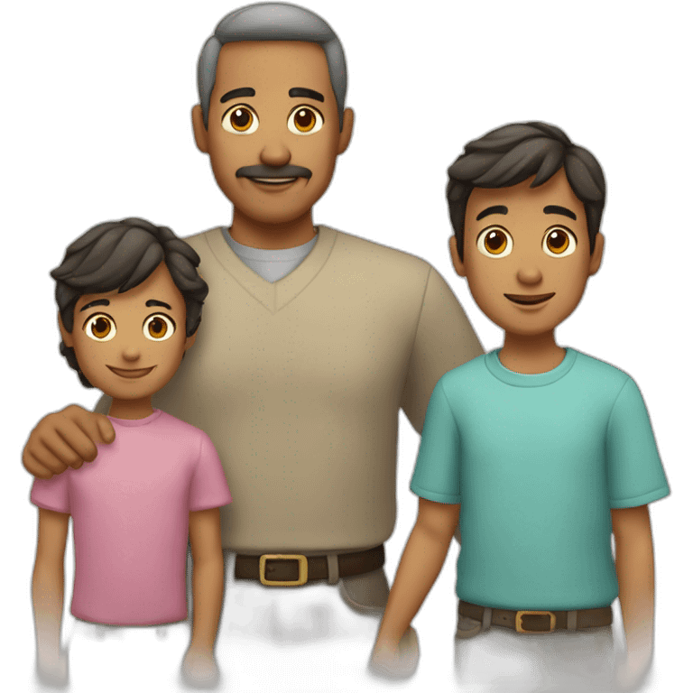 Padre y dos hijos emoji