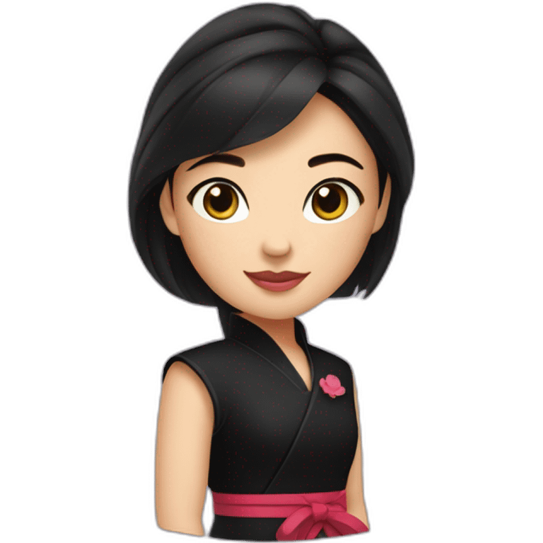 Mulan in black dress emoji