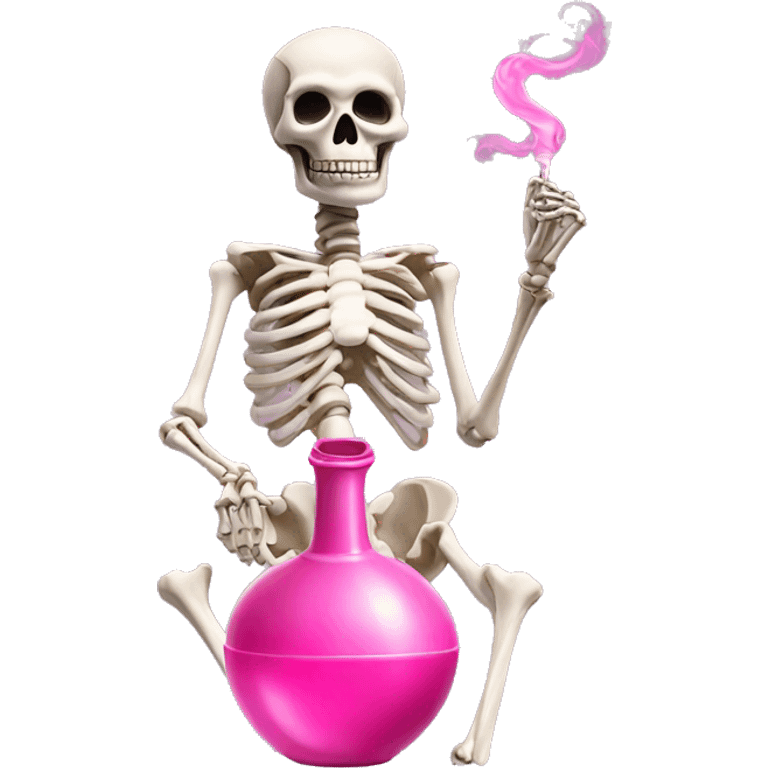 Skeleton with pink hookah  emoji