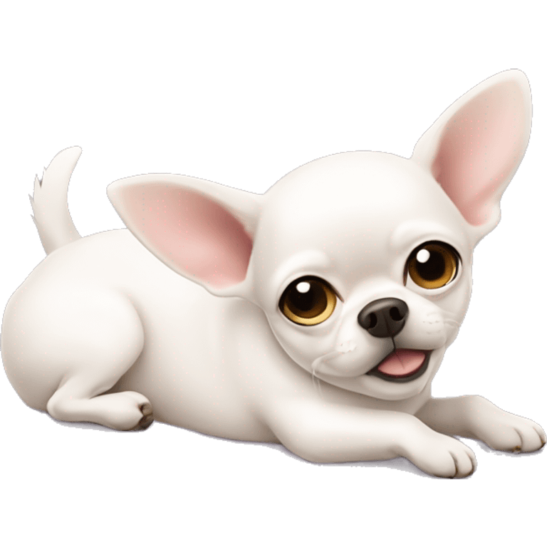 White fat chihuahua laying down emoji