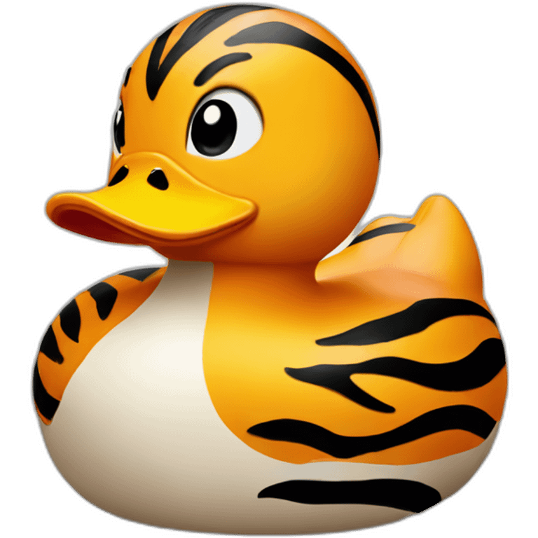 rubber duck with tiger stripes emoji