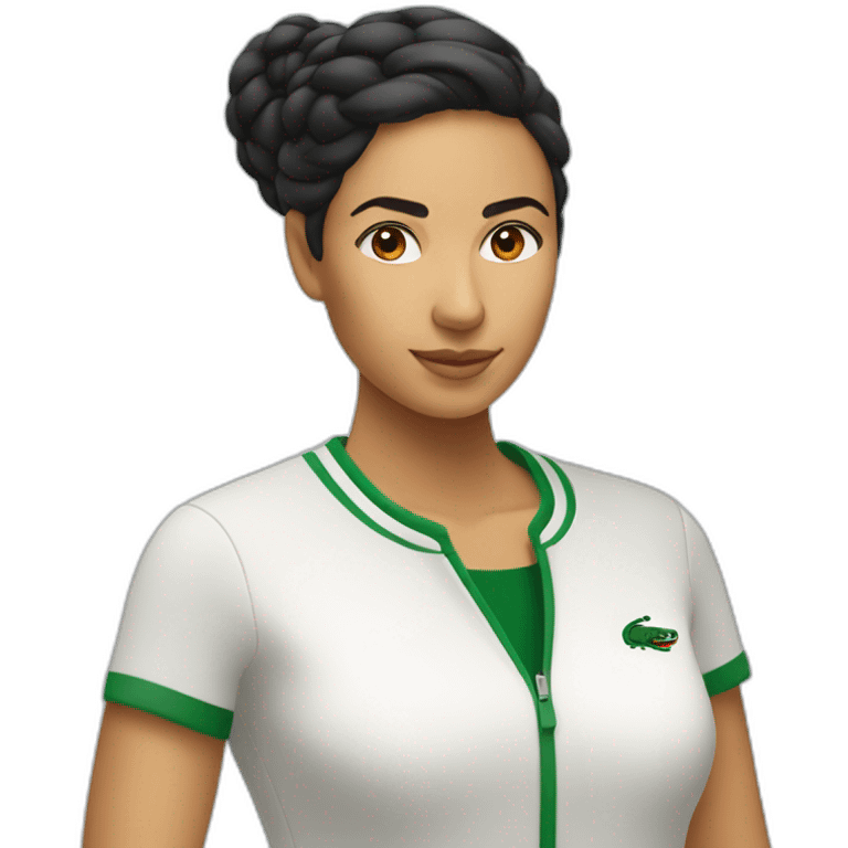 Latin woman using Lacoste  emoji