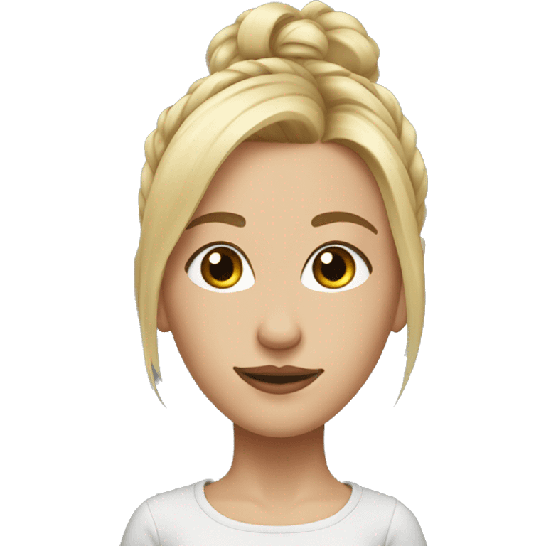 Blonde girl with messy bun hairstyle  emoji