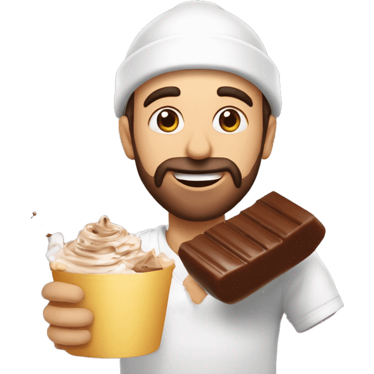 Zemmour qui mange un glace magnum 70% cacao emoji