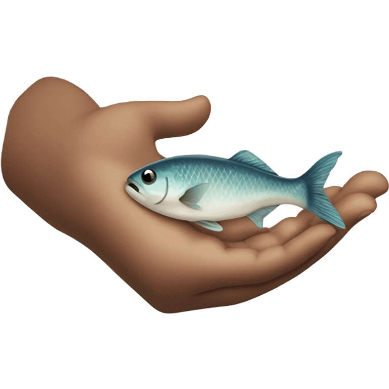 hand with fish emoji