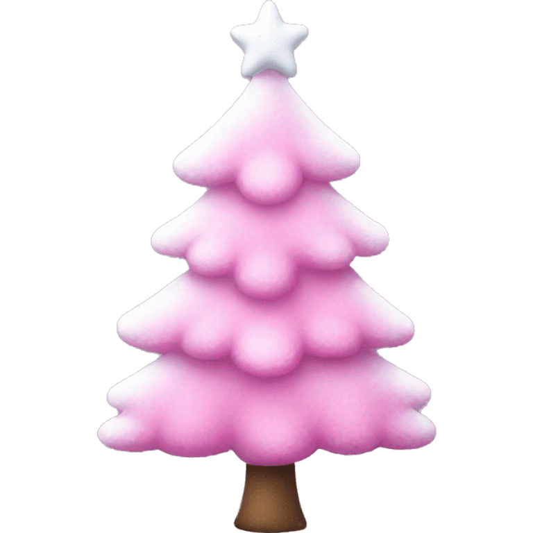 pink snowy christmas tree emoji