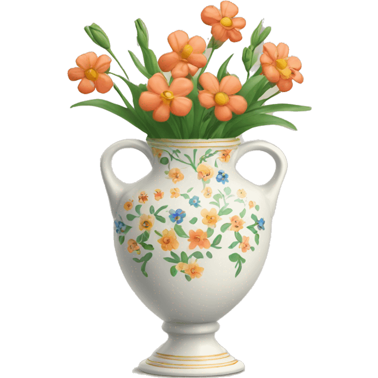 Pretty vase with floral pattern emoji