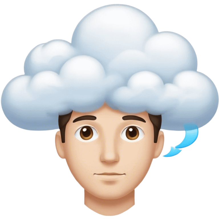 a man that has a dream cloud for a head emoji