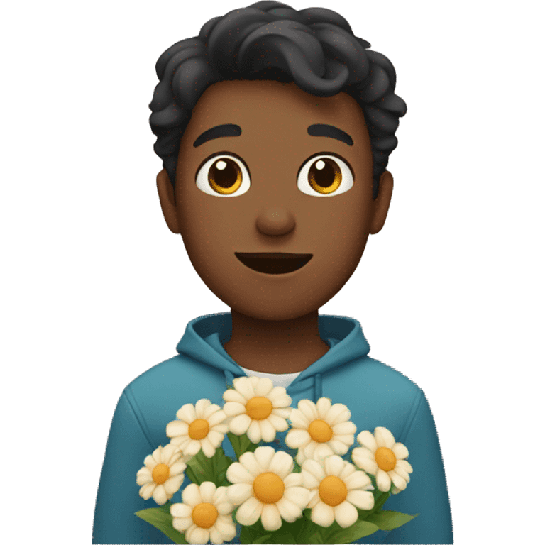 boy with flowers  emoji