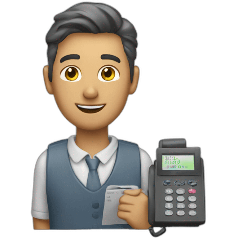 clerk with the dataphone emoji