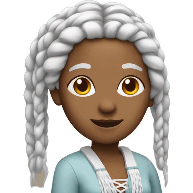 older black lady with long white braids emoji