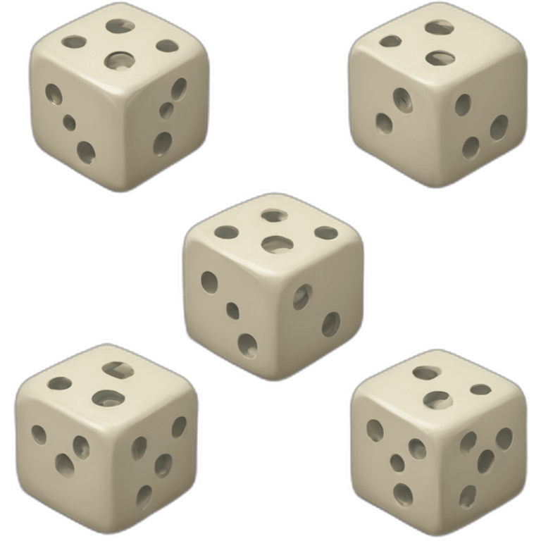 six-sided die isometric view showing one, two and three sides emoji