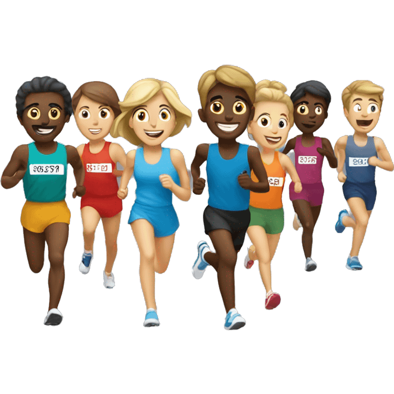 Group running Marathon emoji