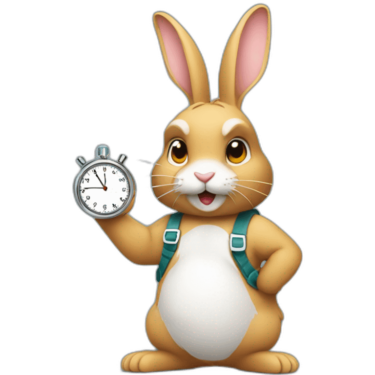 rabbit holding a stopwatch emoji