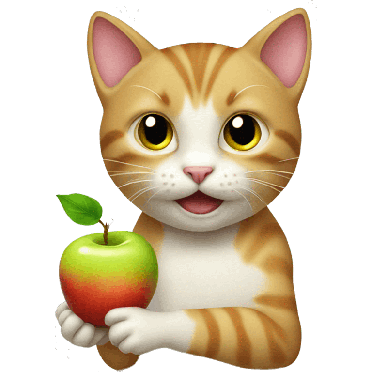 Cat eat apple emoji