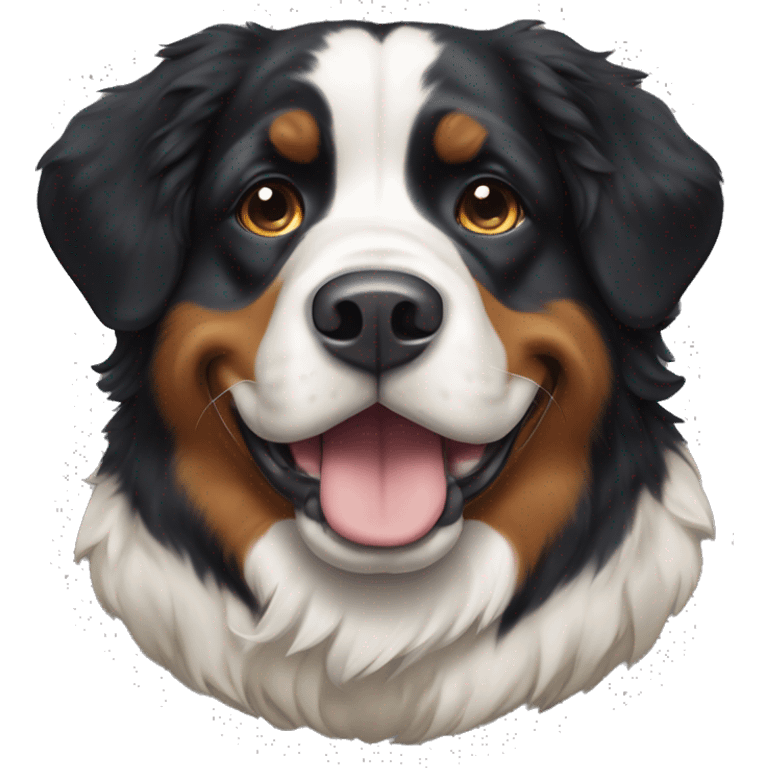 Bernese mountain dog in cow costume emoji