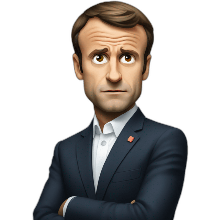 Emmanuel Macron looking anxious emoji