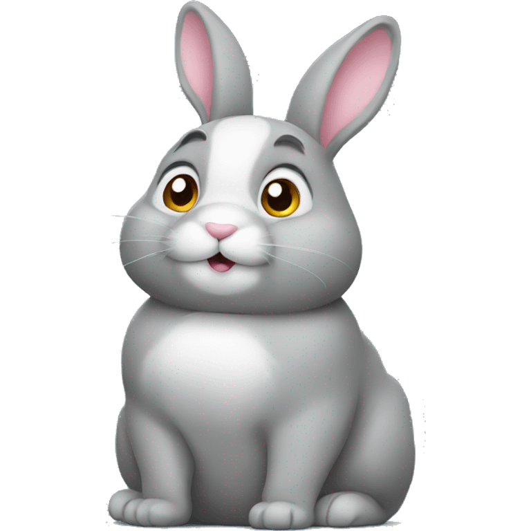 gray fat rabbit emoji