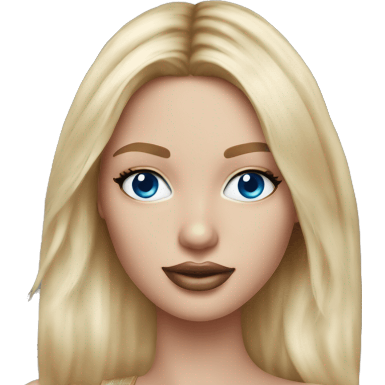 Realistic victoria secret model blonde blue eyes  emoji