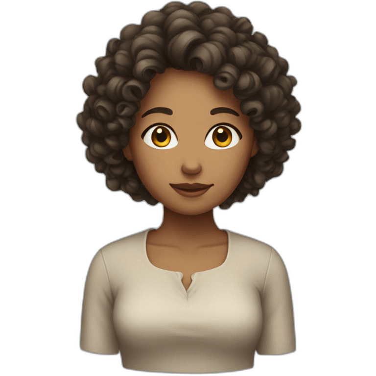 Women, curly hair, skirt emoji