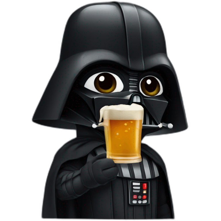 Dark Vador buvant une bière emoji