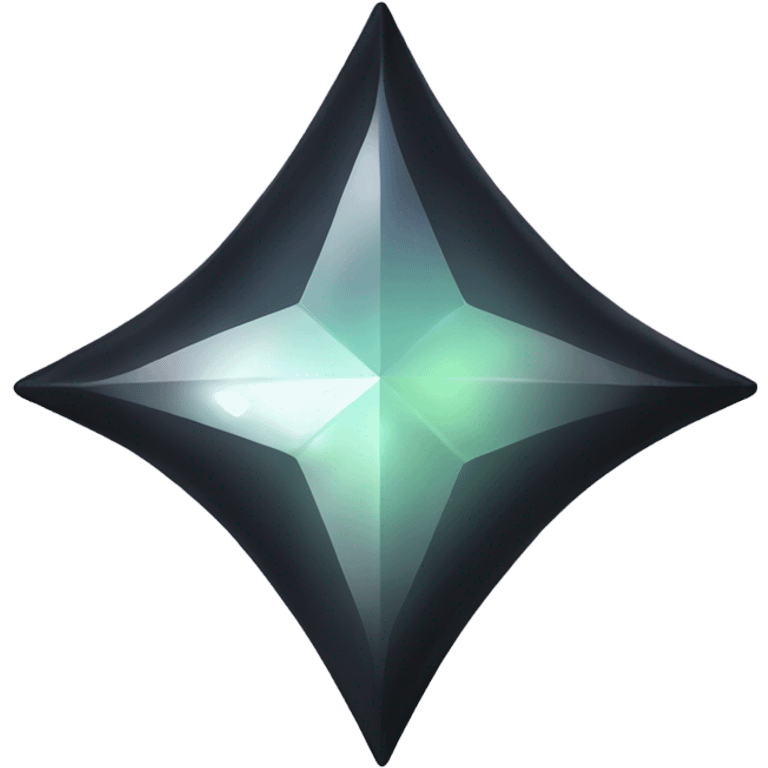 shiny black pastel four-point star diamond rounded emoji