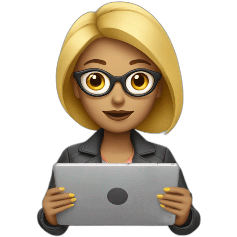 designer woman with tablet emoji