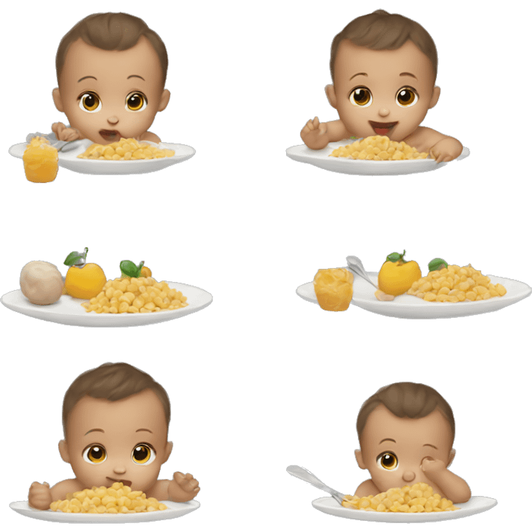 babies eat first food emoji