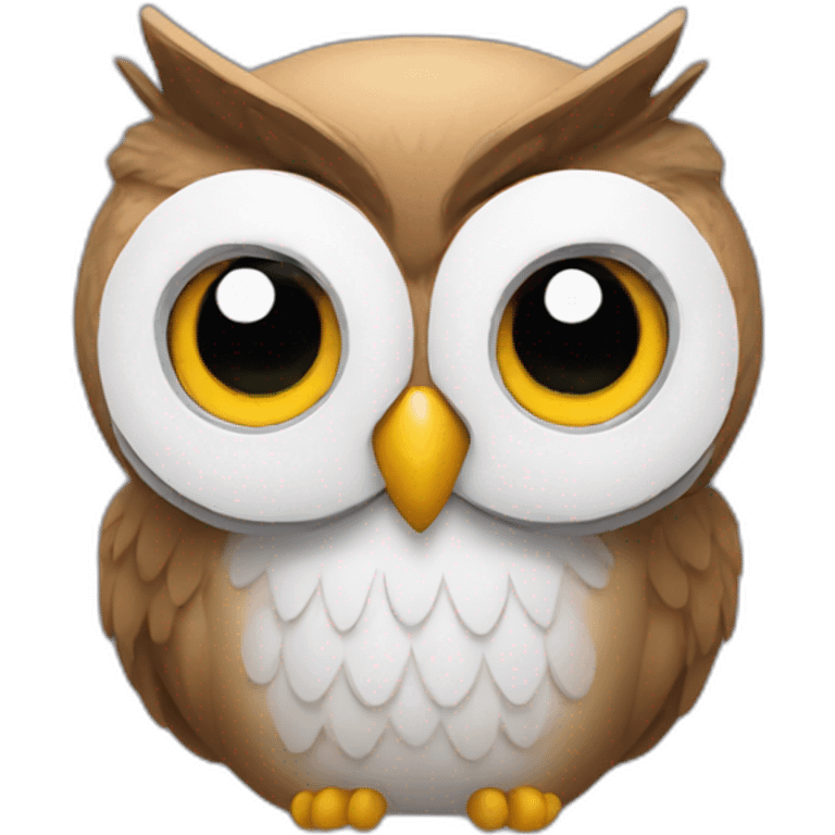 Owl wearing AirPods emoji