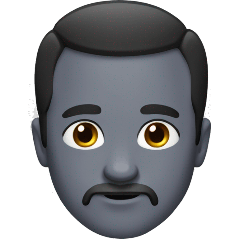 Man, with receding hairline, a beard, dark, brown hair, emoji