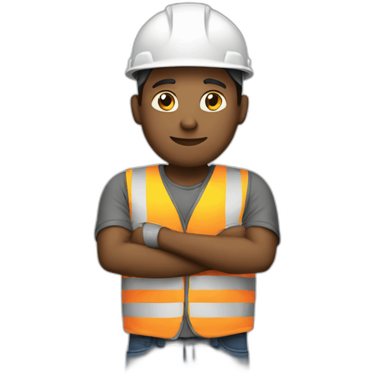 A worker working hard on the construction site emoji