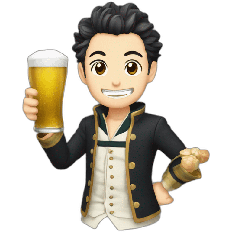 Tanjiro qui boit de la bière emoji