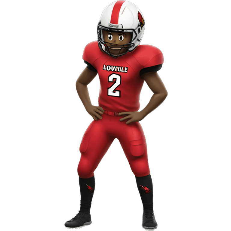 Louisville cardinal in a football jersey  emoji