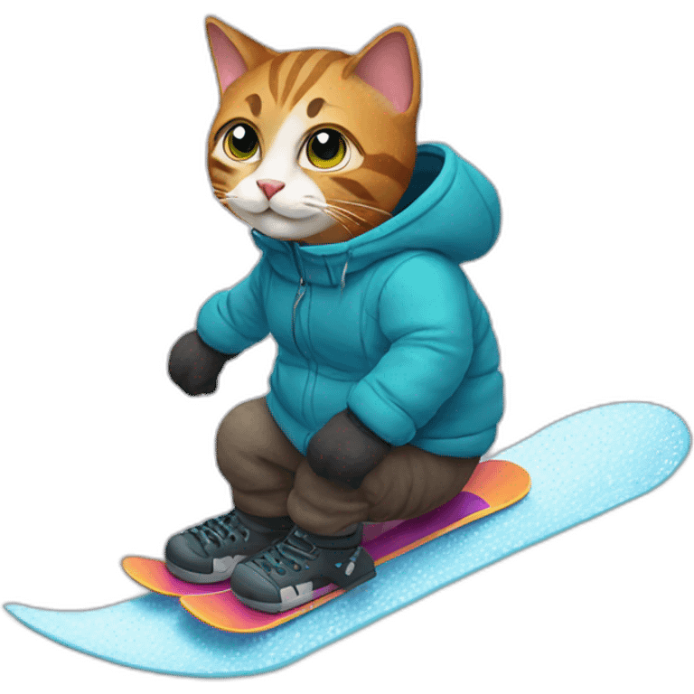 cat snowboarding emoji