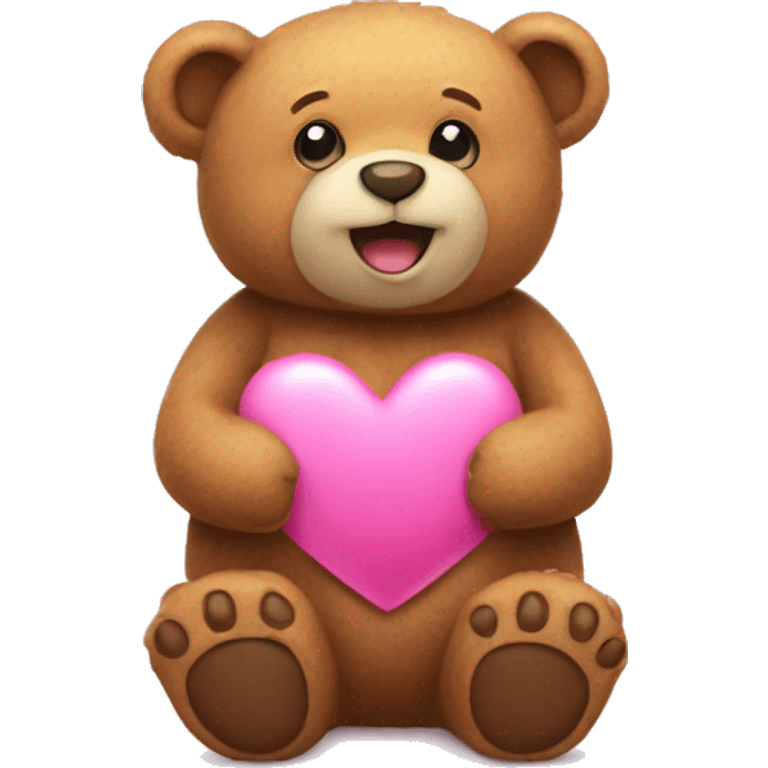  A tedy bear with a pink heart  emoji