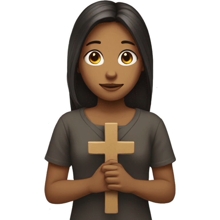 the girl holding up a cross emoji