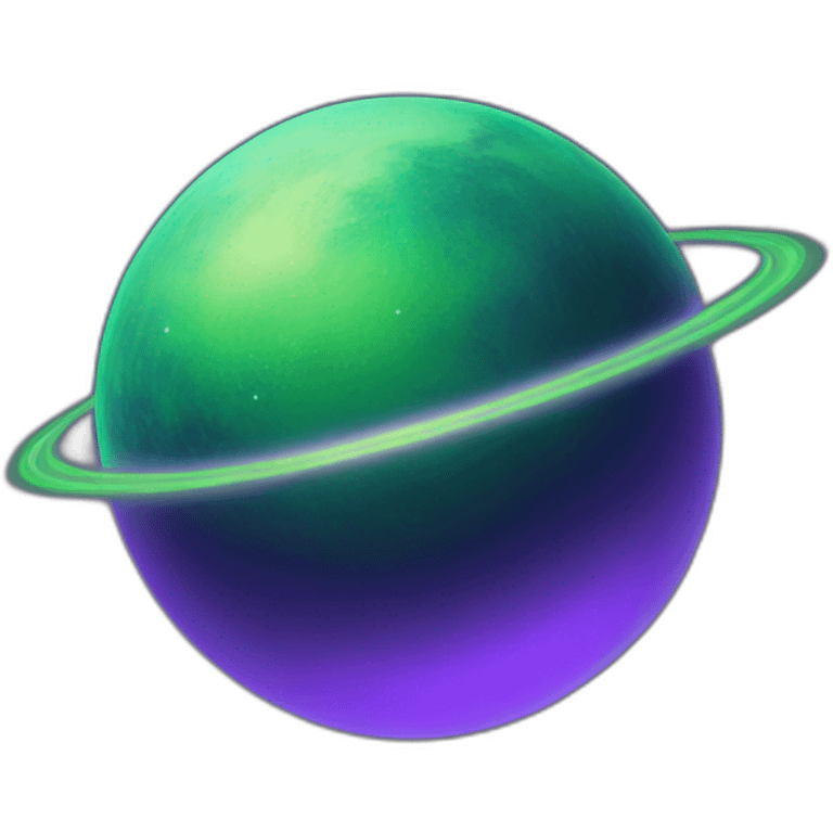 green planet with purple ring system emoji