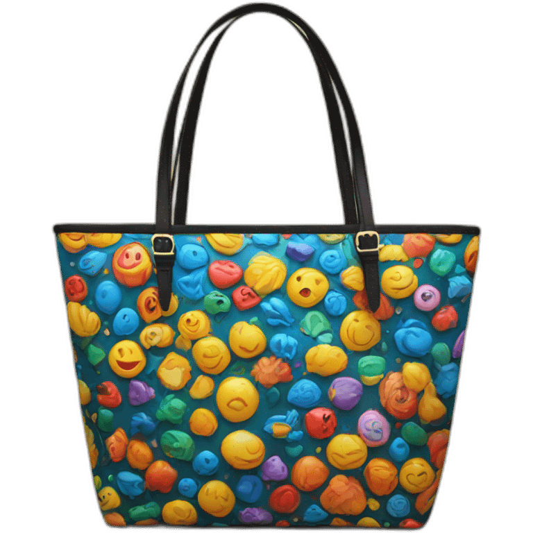 multi art color women's bag emoji