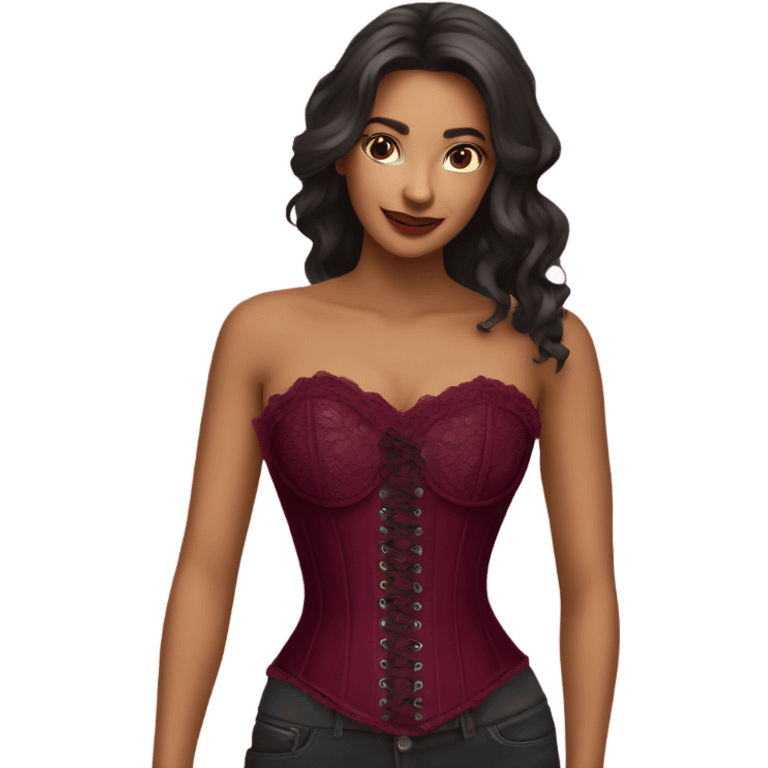 burgundy lace corset emoji