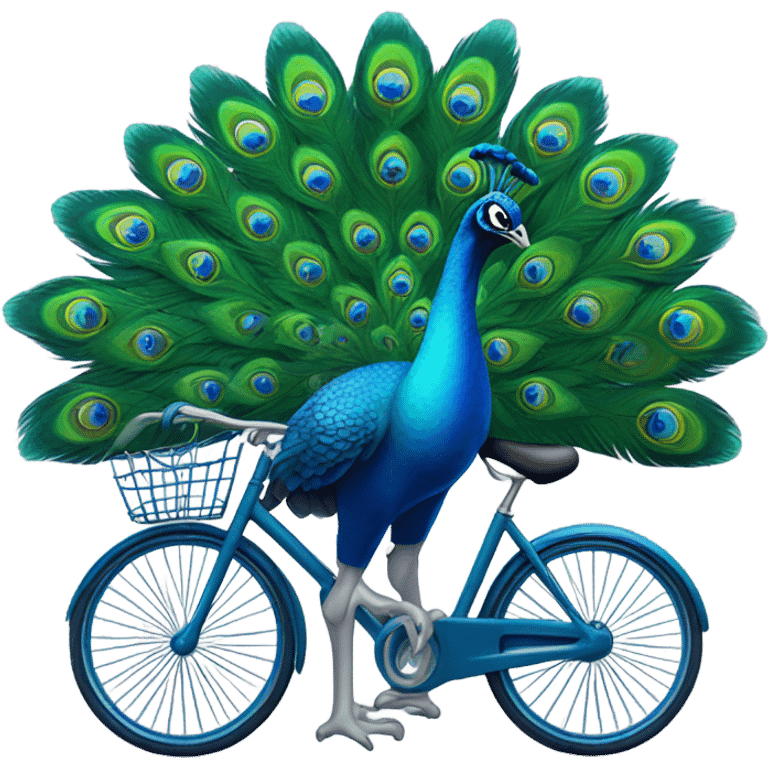 Peacock riding bike emoji