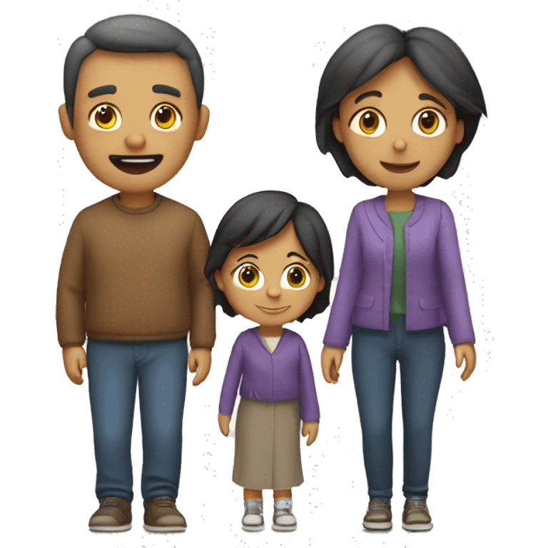 family, white father mother and two little child  emoji