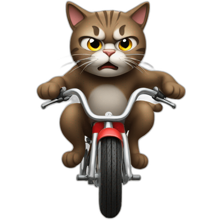 Angry cat on cycle emoji