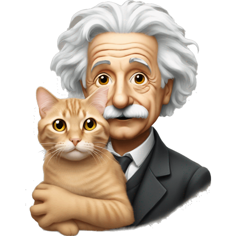 albert einstein with cat emoji