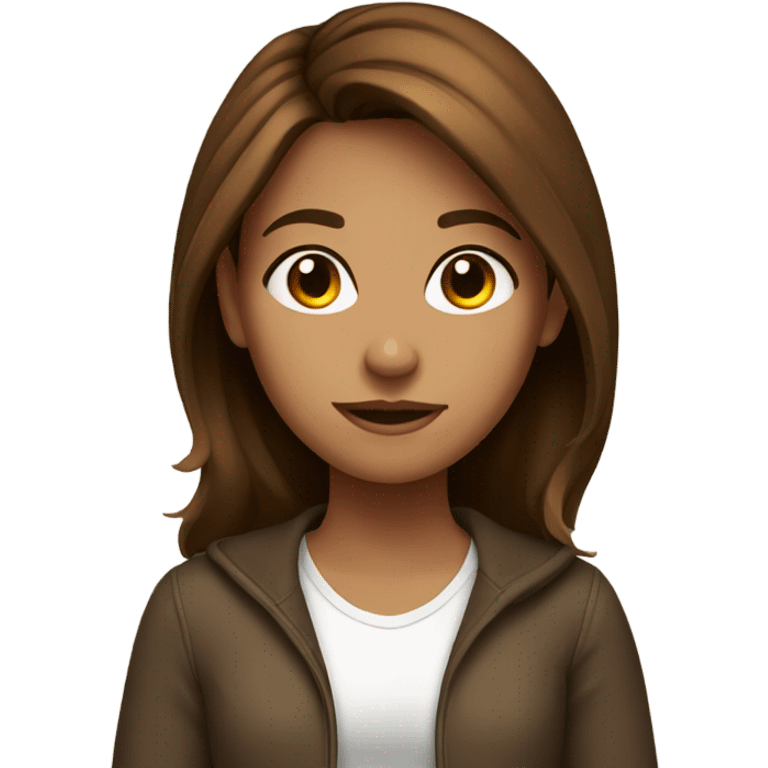 brown haired girl indoors emoji