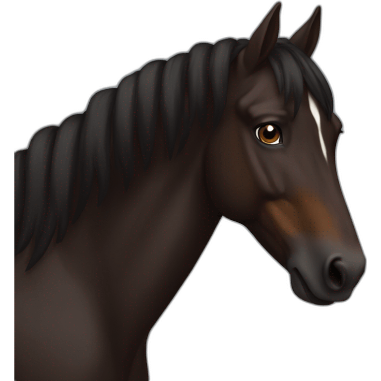 dark brown horse conceited emoji