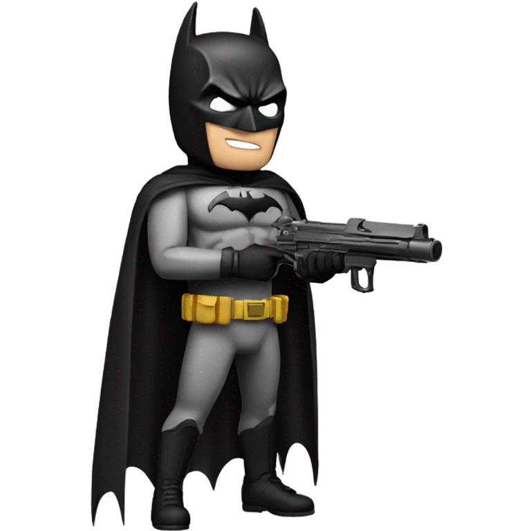 Batman with a gun emoji