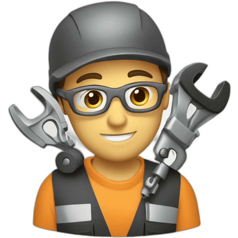 mechanic working with a saxo car emoji